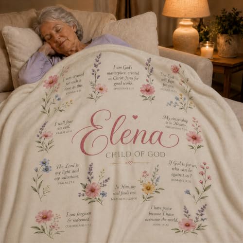 Personalized Child of God Custom Name Scripture Throw Blanket - color: Style3