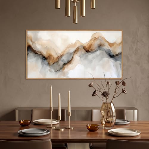 Abstract Neutral Watercolor Framed Canvas Wall Art Set -20"×40" - color: Abstract Neutral Wall Art, size: 20"L x 40"W