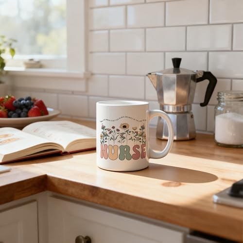 Boho Floral Nurse Mug 11 oz, Nurse Week Graduation Appreciation Gifts Coffee Cups Ceramic, Nursing Student Gifts Ceramic Mug for Coffee Tea Hot Cocoa Home Office Work - color: 18Child