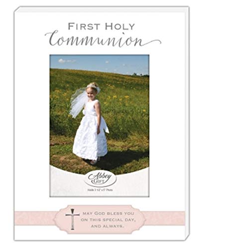 Abbey Gift (Abbey & CA Gift) 5"x7" Pink Communion Girl Boxed Frame W/Cross W/Easel & Hanger - color: 1st Holy Communion, size: 5" x 7"