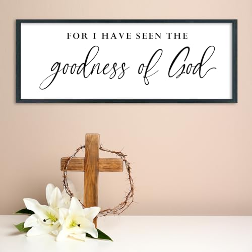 SRSZHIYUE I Have Seen the Goodness of God Wall Art, Black, 40x15 - color: For I Have Seen The Goodness (Black), size: 40"L x 15"W