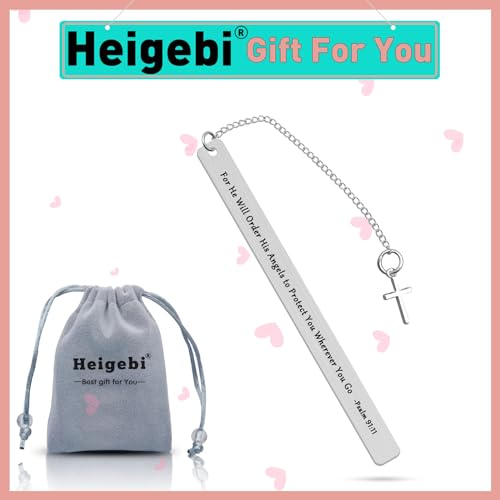 Heigebi Stainless Steel Bible Verse Bookmarks Inspirational Gifts for Women Men Christian Religious Gifts for Friend Girls Book Lover Reading Lovers