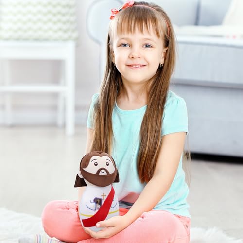 Jesus Plush Doll Christian Gifts - Baptism Gift for Kids, Classic Religious Savior My Friend Jesus Stuffed Doll Toys with Bible Baptism Prayer Gift 10 Inch - style: Bible jesus Red
