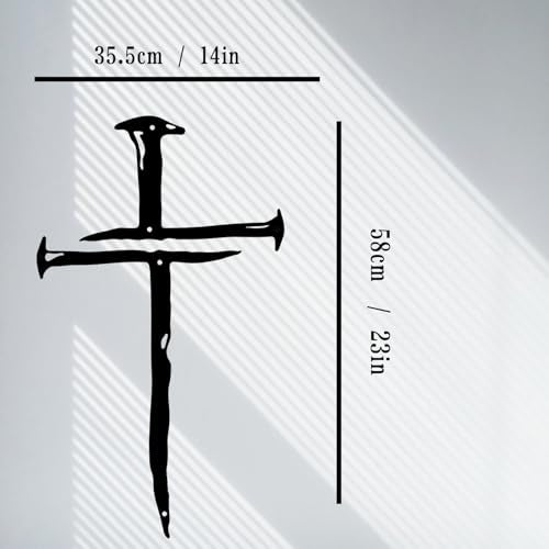 RESACO Wall Cross Jesus Crosses Wall Decor Religious Metal Wall Art Minimalist Decorations for Church Home Office Baptism Decor Gift for a Christian(14x23in) - size: 23"L x 14"W