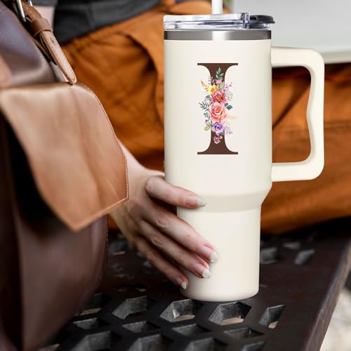 Personalized Gifts for Women, Customized Mother's Day, Birthday, Xmas Gift For Grandma, Mom, Wife, Friends, Sisters, Coworkers, Monogrammed Tumbler 40oz with Lid and Straw - color: I