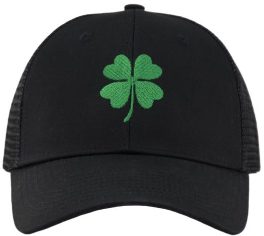 TSSGBL Various Gift Hats for Men - M L XL XXL Big Head Fit, Adjustable Mesh Trucker Ball Cap, Ideal Gifts - color: Black ( Lucky Shamrock ), size: One Size