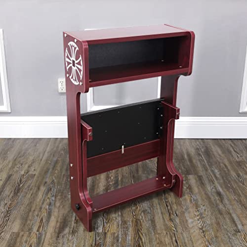 FixtureDisplays 32X20X20" Prayer Bench, Padded Kneeler with Book Shelf, Easy Fold-Away Prayer Table Chair 10104