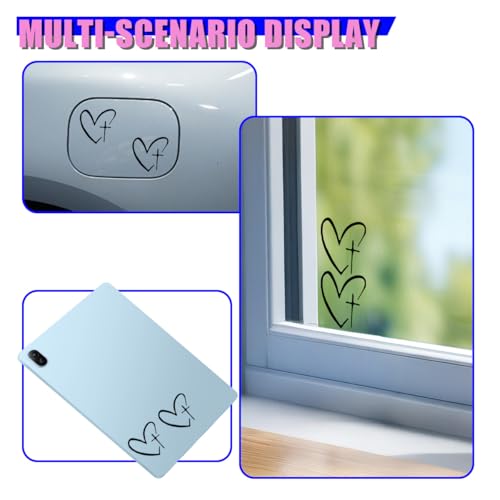 Craedli Cross Heart Car Rearview Mirror Sticker Decal 1.22×1.18 Inch, Black - size: Cross Heart-Black