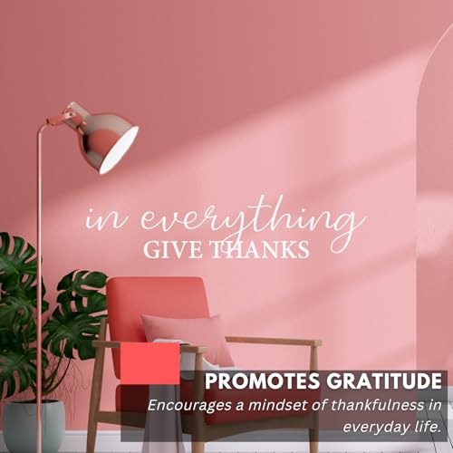 My Vinyl Story - in Everything Give Thanks Wall Decal - Inspirational Motivational Positive Vinyl Quote Sticker for Home or Office Decor, Easy to Apply and Removable (White, 22x5 inches) - color: White, size: 22x5 inches