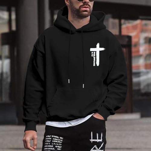 Christian Hoodies for Men Religious Faith Jesus Hoodie - color: Black, size: Small
