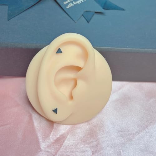 1 Pairs G23 Titanium 20G/18G/16G Press Fit Threadless Push Pop Top 4mm Flat Back Piercing Lip Stud Earring Labret Monroe Lip Ring Tragus Cartilage Bar Lehgth 6mm-12mm - color: 1 Pair Triangle
