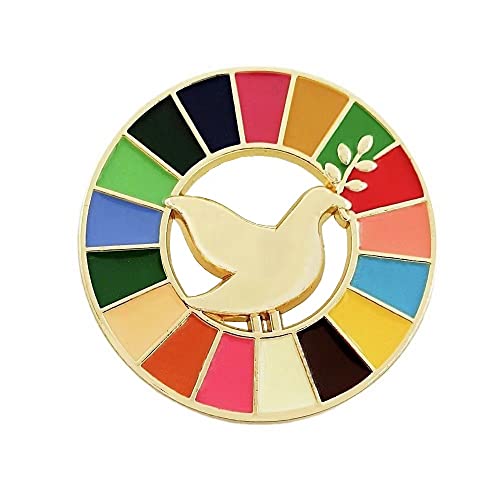 2pc United Nations Peace Dove Enamel Lapel Pin Brooch With 17 Colors Sustainable Development Goals Medal Badge