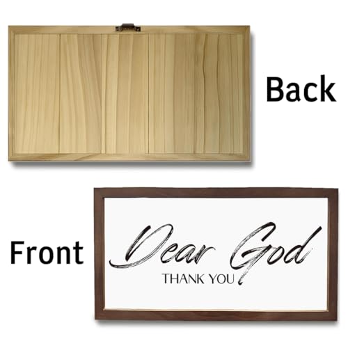 Christian Decor, Dear God Thank You Sign, Inspirational Home Office Decor, Scripture Wall Art, Wood Framed Sign, Home Church Room Decoration, Bible Verse Wall Art - color: Dear God Thank you