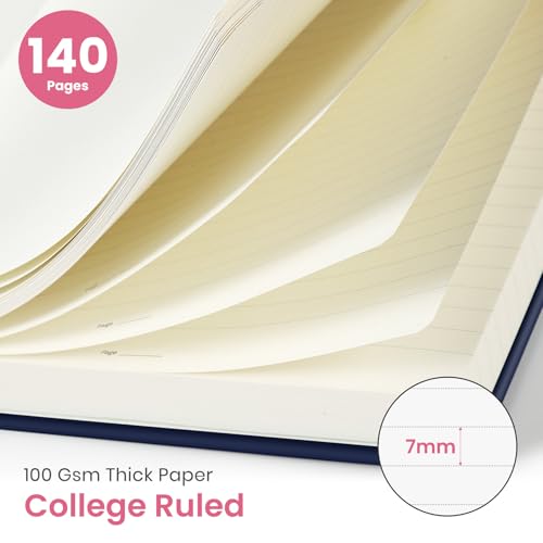 Taja Lined Spiral Journal for Women, A5 Cute Hardcover Notebook for Work - color: F-Jellyfish