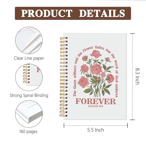 Floral Christian Notebook Journal,Christian Gifts for Women - color: Isaiah 40:8