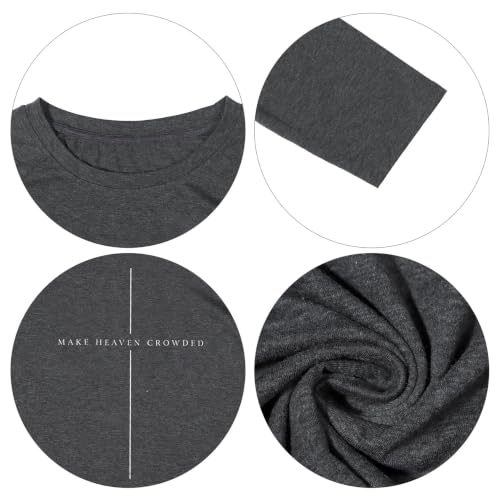 Christian Shirts for Women Faith Over Fear Shirt Jesus Long Sleeve Shirts - color: Grey - Heaven, size: Large