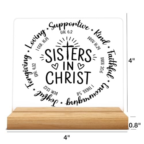 Secret Sister Gifts for Women Christian Acrylic Desk Sign - color: M60A02