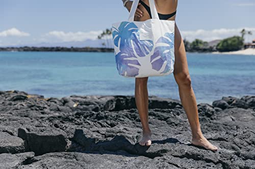 ALOHA Collection Day Tripper Tote | Lightweight, Packable, and Splash-Proof Beach Tote Bag | Easy to Clean - color: Monstera in Dawn, size: One Size - Day Tripper Tote