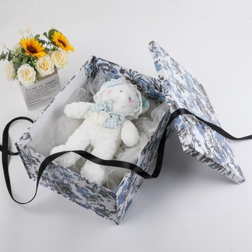 1 Pack Decorative Box 16.5x13x8 Inch Decorative Storage Boxes with Lids for Home Decor Memory Box for Keepsakes Keepsake Box Extra Large Gift Boxes with Lid - color: 16.5x13x8Inch-Blue-Pack of 1