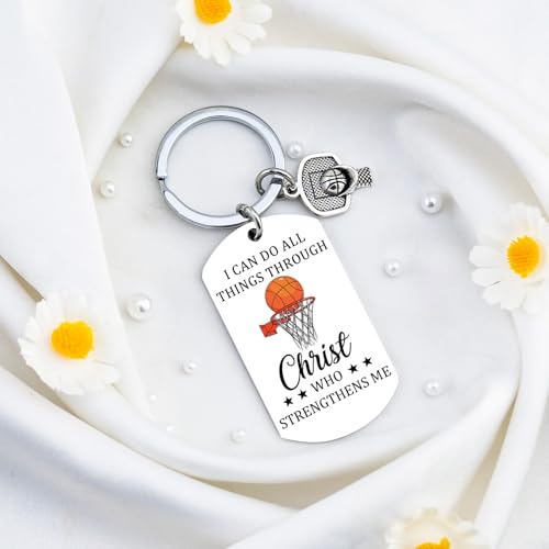 isiyu Religious Gifts Basketball Gifts for Men Women Basketball Keychain