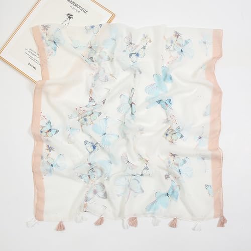 Yeieeo Boho Scarf for Women Lightweight Floral Printed Scarf Fall Winter Fashion Fringed Shawl - color: Floral 32