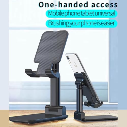 Adjustable Cell Phone Stand – Foldable Desk Phone Holder for iPhone 16 15 14 13 12 11 Pro Max, Galaxy S25 S24, All Smartphones, Portable Office & Home Accessory (Black) - color: Black