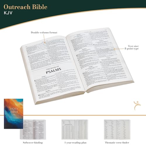 KJV Holy Bible, Outreach Bible - Softcover, King James Version, Multi-color Art