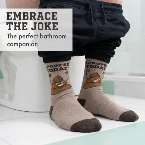FUNATIC Socks with Funny and Profane Sayings, Sarcastic Gift for Men Women - color: I Pooped Today!