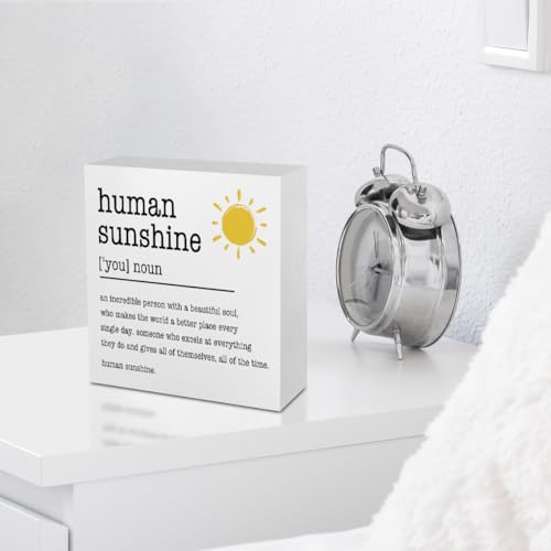Sunshine Gifts Desk Sign Wooden Box Sign Table Decoration White - color: White0377