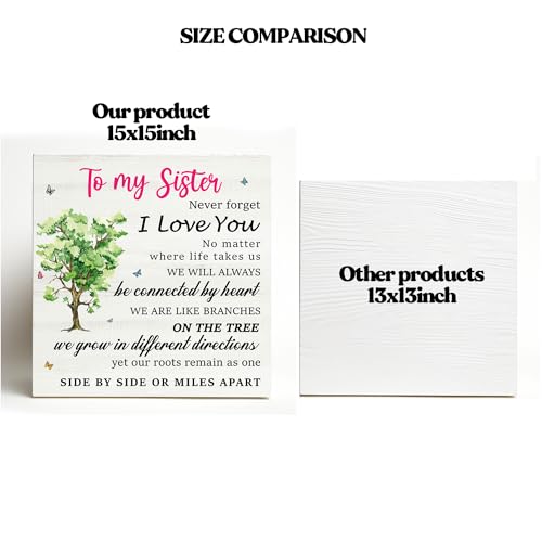 Sister Office Wood Box Sign Decor Desk Sign, To My Sister Birthday Christmas Wedding Gifts for Sister Bestie Gift, Soul Sister Wooden Box Block Sign Home Office Shelf Decoration10PF028