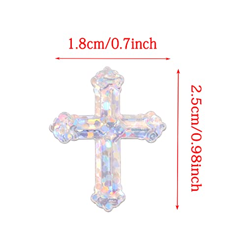 ONLYKXY 520Pcs Cross Table Confetti Decor Glitter Table Confetti Cross Decoration for Birthday Wedding Foil Theme Thanks Giving Party Valentine's Day Scatter Bless Confetti(Silvery)