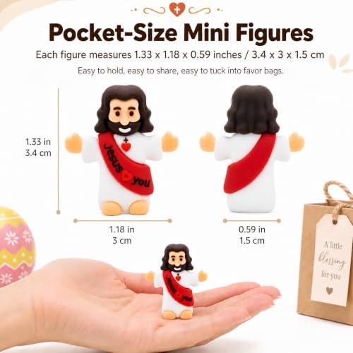 100 Pack Little Jesus Figures, Mini Jesus Loves You Religious Gifts - color: Style3