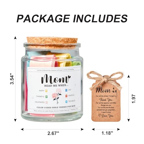 Bible Verse Jar Christmas Gifts for Mom Birthday Christian Gifts for Mom from Daughter Son Mothers Day Gift Anniversary Christmas Valentines Day for Her Wife Girlfriend Grandma Mother in Law - style: Bible Verse Jar for Mom