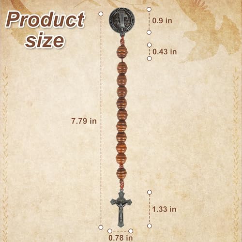Handmade Wooden Catholic Rosaries, Wood Christian Prayer Beads Rosary, Black Rosary Beads Catholic for Men Women - color: Rosary#5