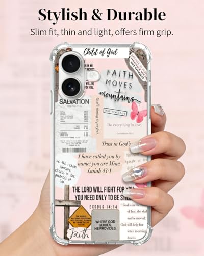 Christian Bible Verses Phone Case Compatible with iPhone 17, Jesus Faith Salvation Phone Cover for iPhone 17 - color: Bible Faith