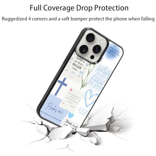 Bible Verse Phone Case Shockproof Protective Christian Jesus Phone Cases for iPhone 15 Pro - color: Jesus, size: iPhone 15 Pro