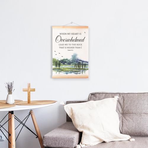 Ybqhd When My Heart Is Overwhelmed Poster Hanger, Bible Verse Wall Art - color: Psalm 61:2