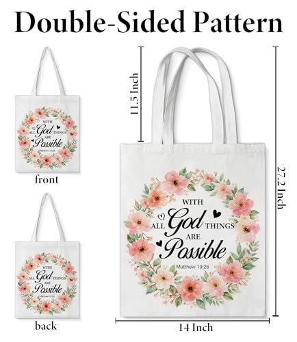 Aesthetic Canvas Tote Bag for Women Man,Christian Bible Verse Reusable Grocery Shoulder Bag for Shopping Work Travel - color: Christian 03