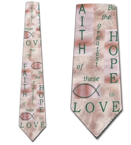 Faith Ties Mens Religious Necktie Jesus Fish Tie for Men Christian Neckties