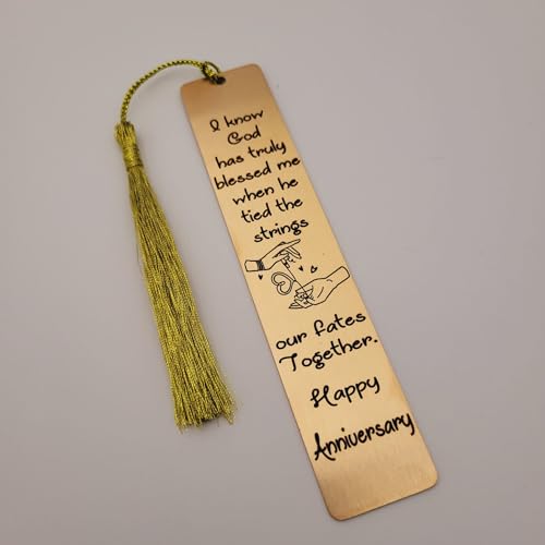 Unique Gift For Anniversary - I know God has truly blessed me when he tied the strings our fates together Bookmarks (Rose Gold) - color: Rose Gold