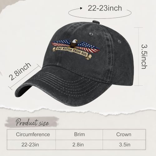 Religion Christ Christian Jesus Baseball Cap for Men Women Adjustable Retro Washed Golf Dad Caps Funny Graphic - color: One Nation Under God Faith Christian