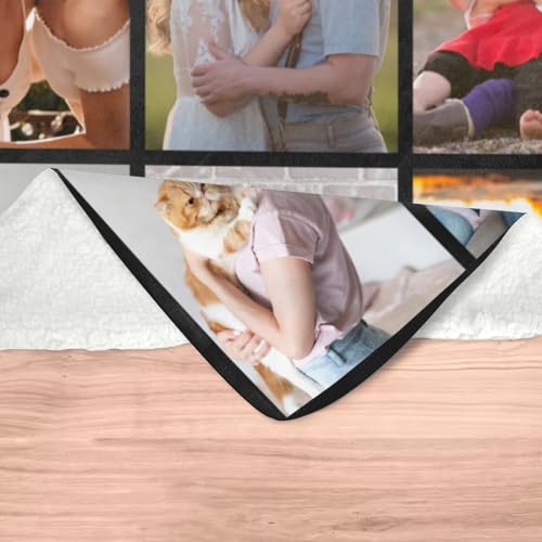 inkArts Custom Blanket with Photo, Personalized Blanket, Customized Photo Blankets, Customizable Picture Blankets, Anniversary Photo Gifts for Women Men Her Him Girlfriend Boyfriend Wife Husband - color: 9 Photos-2