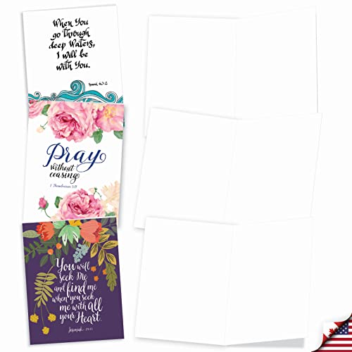The Best Card Company - 10 Assorted Blank All Occasions Notecards Box Set 4 x 5.12 Inch w/Envelopes Bible Verse, Men, Women Variety Pack (10 Designs, 1 Each) - Holy Sentiments M2380OCB - style: Holy Sentiments