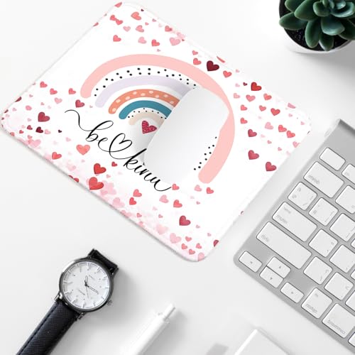 Be Kind Square Mouse Pad with Non-Slip Rubber Base,Home Office Decoration Desktop Accessory, Laptop Mouse Pad for Office Laptops,9.4x7.8x0.12in - color: Be Kind