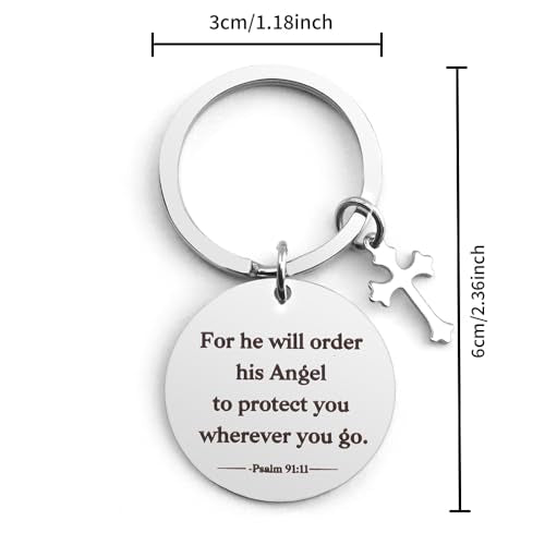Bible Verse Gifts Keychain, Christian Bible Keychains, Christian Keychain Gifts - color: Bible-for He Will Order His Angel