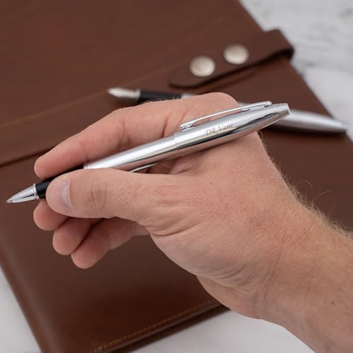 Cross Calais Personalized Rollerball and Fountain Pen Set, Polished Chrome
