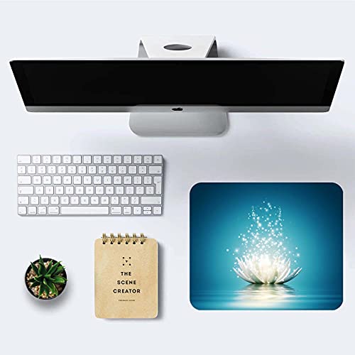 White Lotus Mouse Pad,Cute Floral Mouse pad,Custom Small Mouse Pads with Designs,Portable Office Non-Slip Rubber Base Wireless Mouse Pad for Laptop - color: S303