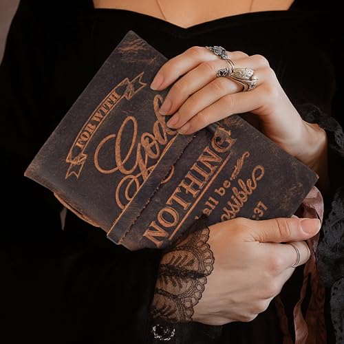 LEATHER VILLAGE Bible Journal, Distressed Brown 7x5. - color: Distressed Brown, size: 7 inches X 5 inches