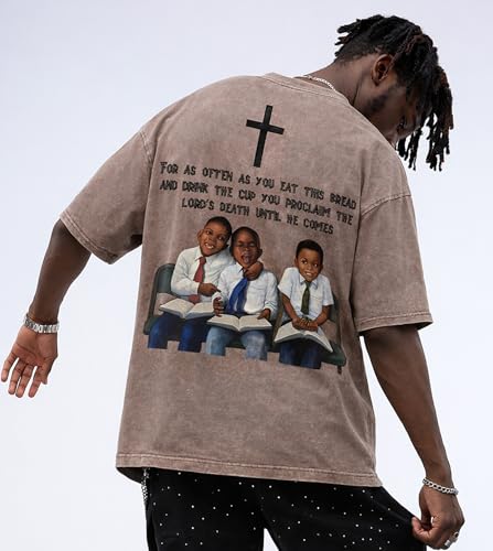 Christian T-Shirts for Men, Y2K Graphic Tees Shirt Unisex - color: Khaki, size: 3X-Large