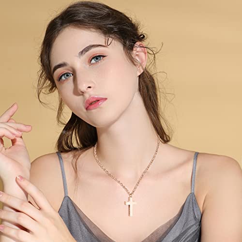 Cremation Cross Necklace for Ashes Stainless Steel Cross Urn Pendant Ashes Holder Memorial Jewelry-With Me Always - style: With me always-Rose Gold